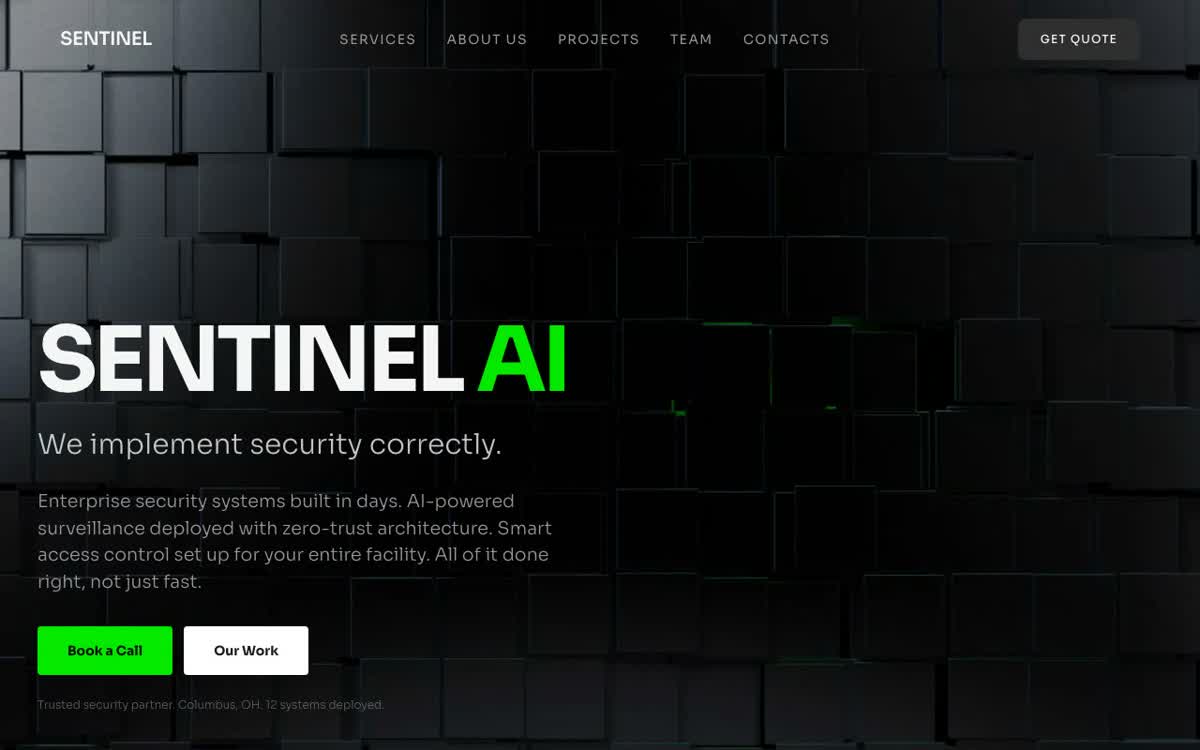 Sentinel AI 資安監控平台官網